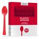 Red Heavy-Duty Plastic Spoons, 50ct